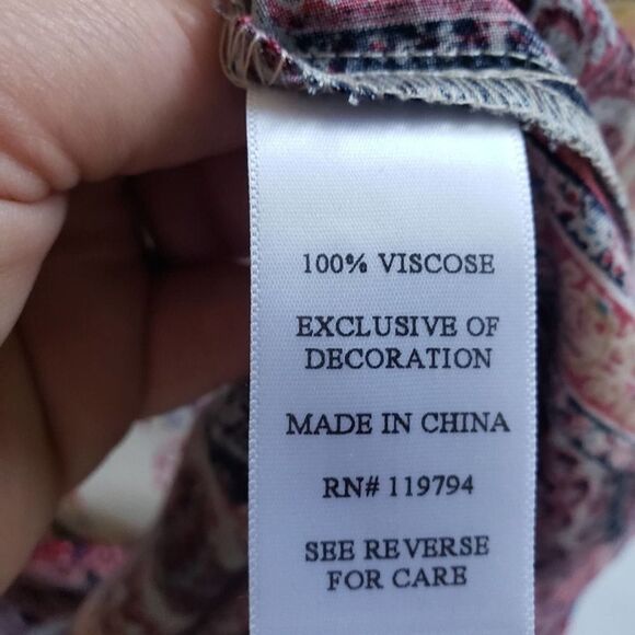 Artesia dress peasant multicolor bell sleeve Boho Western Cowgirl  S - Picture 4 of 4